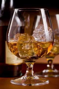 Whiskey on the rocks Stock Photos