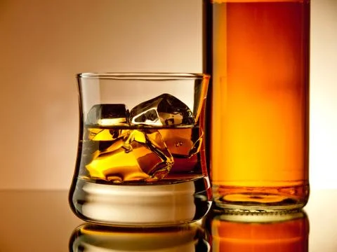 Whiskey on the rocks Stock Photos