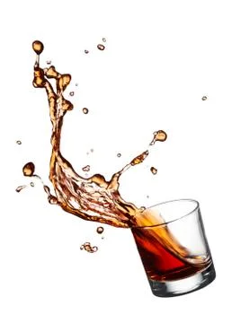 Whiskey splash Stock Photos