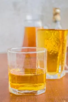 Whiskey on  table Stock Photos