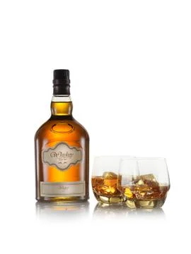 Whiskey on white Stock Photos