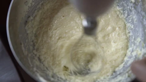 Whisking baking dough for waffle Stock Footage 263185873