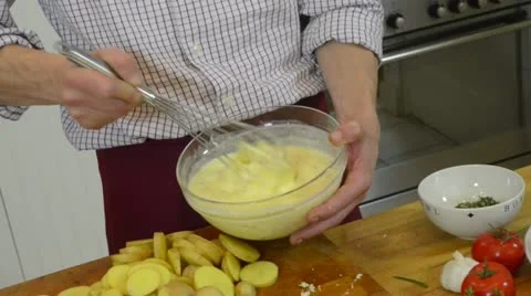 Whisking batter Stock Footage 18090702
