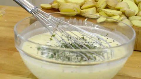 Whisking batter Stock Footage 18090947