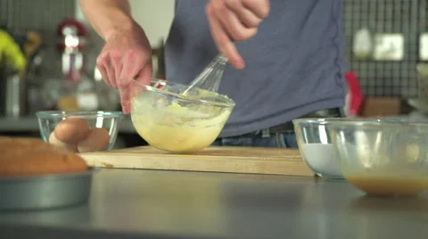 Whisking Cake Batter Stock Footage 66980552