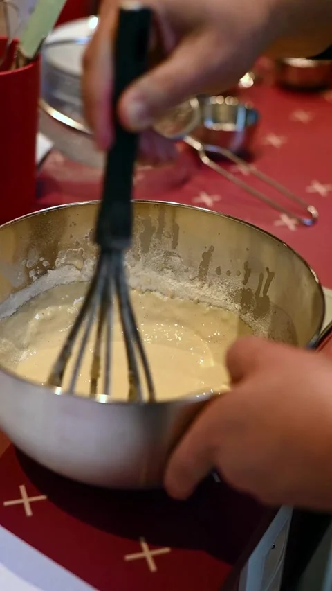 Whisking Dough. Baking Preparation Stock Footage 304705230