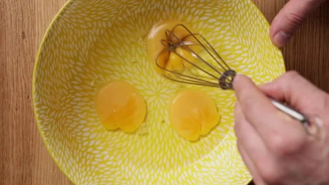 Whisking Eggs In Bowl Top View Stock Footage 337249592