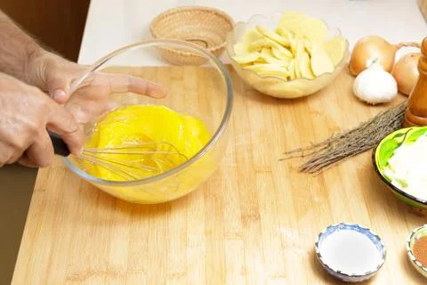 Whisking eggs Stock Photos
