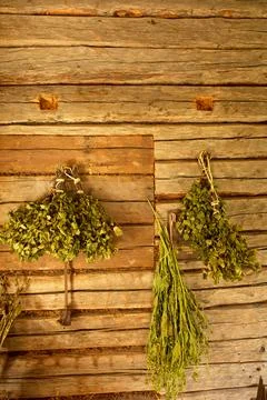 Whisks on wall. Stock Photos