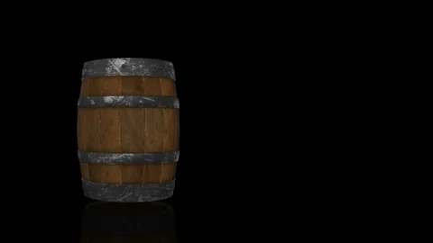 Whisky Barrel turns on itself - loop animation Stock Footage 253371343