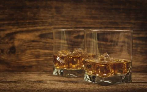 Whisky with ice Stock Photos