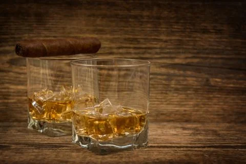Whisky with ice Stock Photos