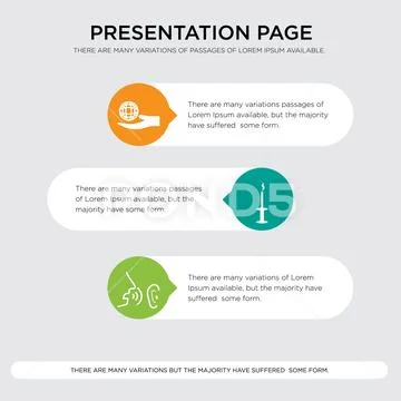 Whisper, amenities, corporate social responsibility presentation design templ Stock Illustration