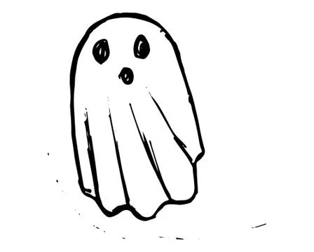 Whisper Ghost hand draw. Ghost character Costume evil Illustrazione stock
