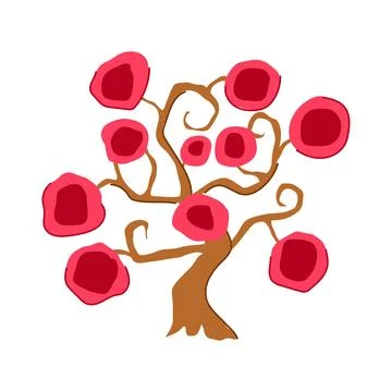 Whispering fantasy magic tree cartoon vector illustration Stock Illustration