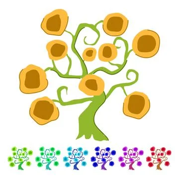 Whispering fantasy magic tree vector cartoon graphic Stock Illustration