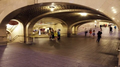 Whispering Gallery at Grand Central Station Timelapse, New York City Stock Footage