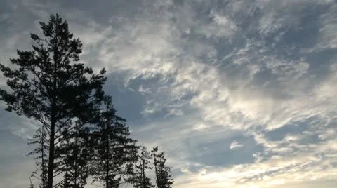 Whispy clouds morning sky Stock Footage 10682040