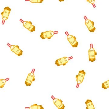 Whistle accessory for cat isometric icon seamless pattern Stock Illustration