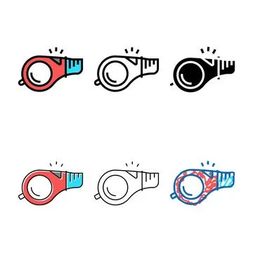 Whistle accessory multipack color icon vector Stock Illustration