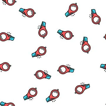 Whistle accessory vector seamless pattern Stock Illustration