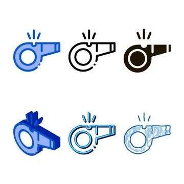 Whistle arbitrator tool icon outline multipack Ilustração Stock