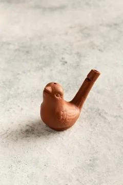 Whistle bird on a gray background Foto stock