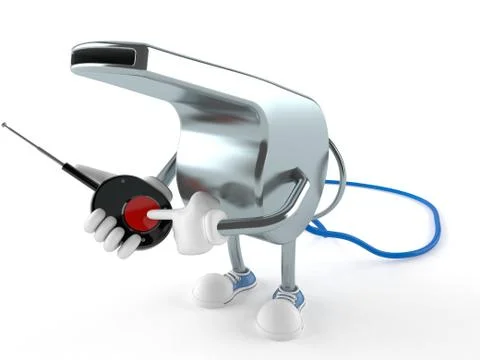 Whistle character with remote push button Stock Illustration