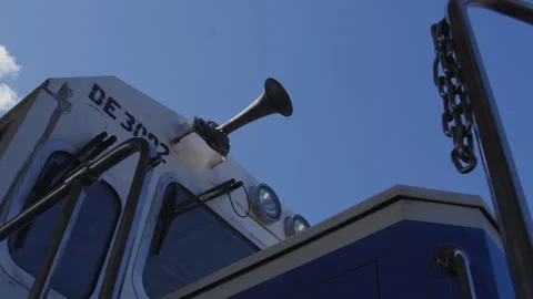 The whistle on the front of the train Stock Footage 131971970