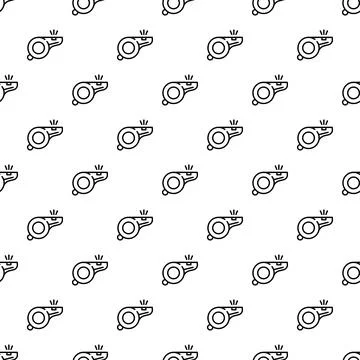 Whistle icon pattern seamless black background illustration Illustrazione stock