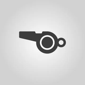 The whistle icon. Referee symbol. Flat Stock Illustration