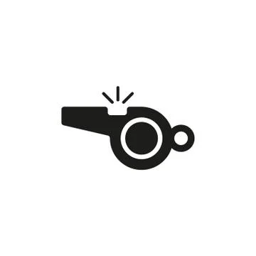 The whistle icon. Referee symbol. Flat Stock Illustration