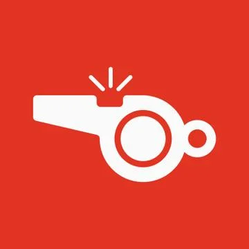 The whistle icon. Referee symbol. Flat Stock Illustration