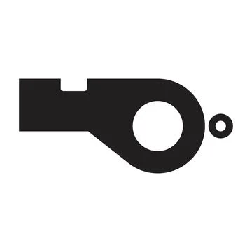 Whistle icon vector design template in black color isolated sign on white bac Stock Illustration