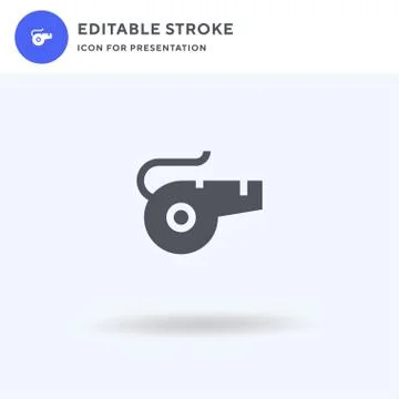 Whistle icon vector, filled flat sign, solid pictogram isolated on white, log Stock Illustration