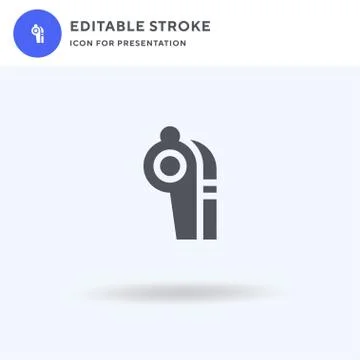 Whistle icon vector, filled flat sign, solid pictogram isolated on white, log Stock Illustration
