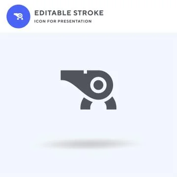 Whistle icon vector, filled flat sign, solid pictogram isolated on white, log Stock Illustration
