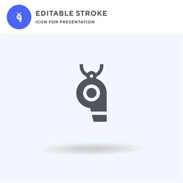 Whistle icon vector, filled flat sign, solid pictogram isolated on white, log Stock Illustration