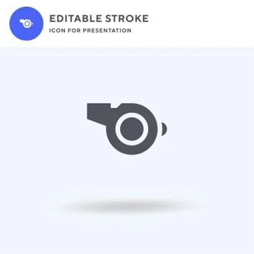 Whistle icon vector, filled flat sign, solid pictogram isolated on white, log 스톡 일러스트