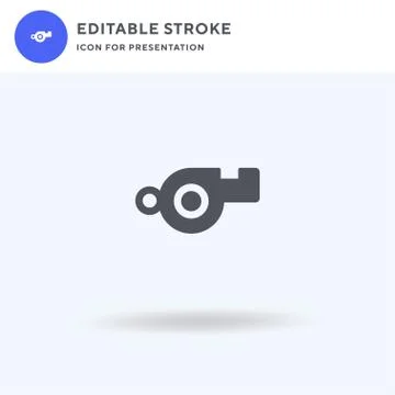 Whistle icon vector, filled flat sign, solid pictogram isolated on white, log Stock Illustration