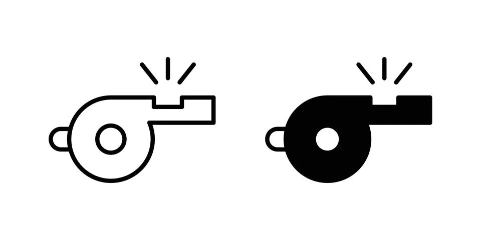 Whistle icon vector template set in black Stock Illustration