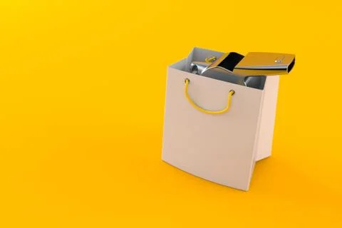 Whistle inside shopping bag Ilustración de archivo