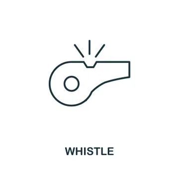 Whistle outline icon. Simple element illustration. Whistle icon in outline style Stock Illustration