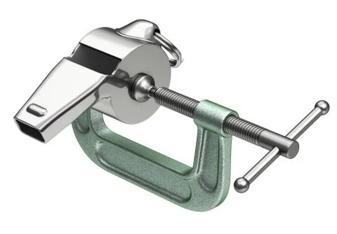 Whistle squeezing in a G-clamp Stock Illustration