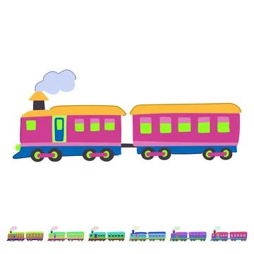 Whistle train toy vector cartoon graphic Stock Illustration