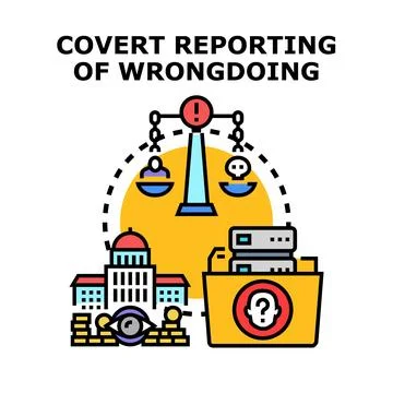 Whistleblower covertly reporting wrongdoing with anonymous information Stock Illustration