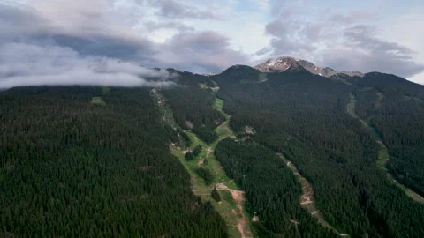 Whistler Mountain Timelapse with Clouds Moving Over Alpine Peak, British Co.. Stock Footage 329400212