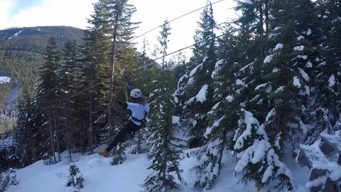 Whistler Zipline adventure Stock Footage