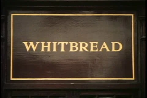 Whitbread pub sign, London, England Stock Footage