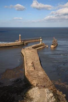Whitby Harbour view Foto stock